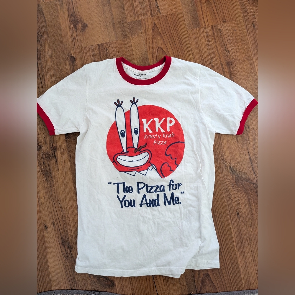 Nickelodeon 100% Cotton White and Red Krusty Krab T-Shirt